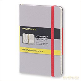 Notes Contrast Moleskine Notebook P szary w linie w twardej okładce 9x14cm (MOLCCTMM710G8)