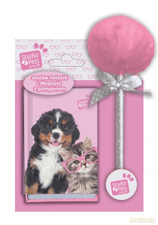 Notes i długopis z pomponem studio pets PEN-3702