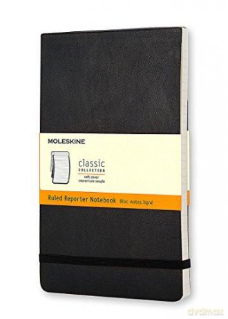 Notes Moleskine L reporterski czarny w linie w miękkiej oprawie 13x21cm (MOQP816)