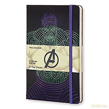 Notes Moleskine specjalna edycja L Avengers Hulk w linie w twardej oprawie 13x21cm (MOLEAVQP060CA)