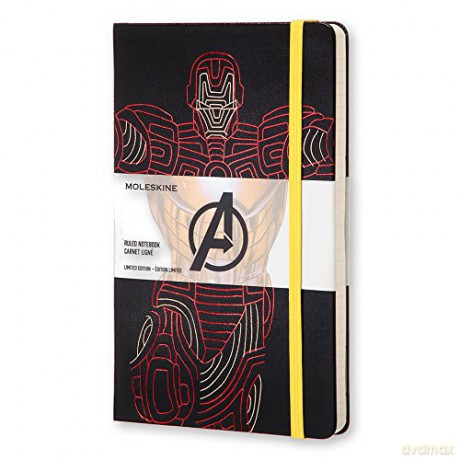 Notes Moleskine specjalna edycja L Avengers Iron Man w linie w twardej oprawie 13x21cm (MOLEAVQP060IR)