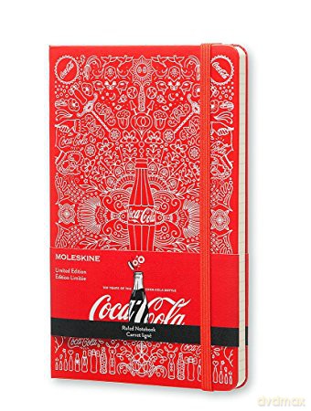 Notes Moleskine specjalna edycja L Coca-cola w linie w czerwonej oprawie 13x21cm (MOLECOQP060)