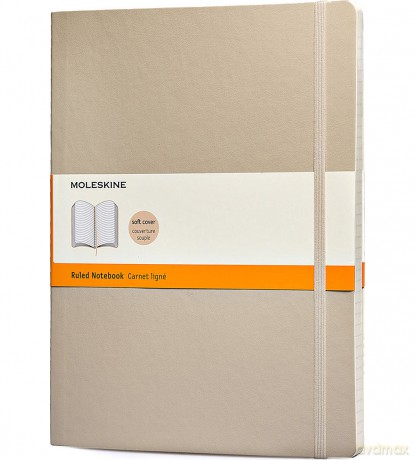 Notes Moleskine XL beżowy w linie w miękkiej oprawie 19x25cm (MOQP621G4)