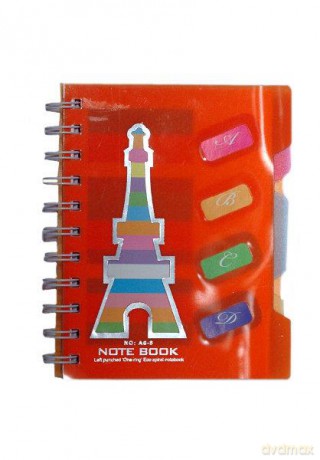 Notes na spirali A6 z registrami