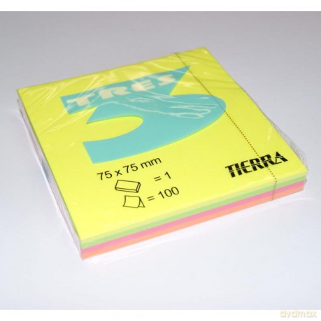 Notes Tres tęczowy neon 75mm x75mm