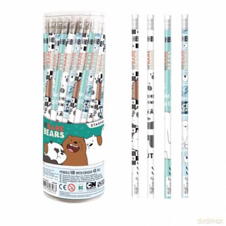 Ołówek z gumką We Bare Bears 48szt/opak