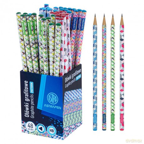 Ołówki grafionowe trójkątne Patterns HB 48szt