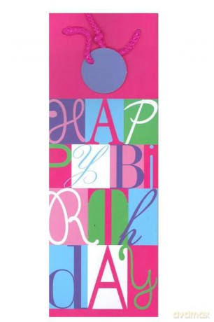 Opakowanie prezentowe na butelkę 216929 PINK BIRTHDAY B BAG