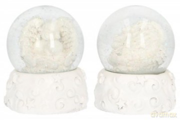 Ozdoba Bożonarodzeniowa kula śnieżna - Anioł 7x7x8,6cm
