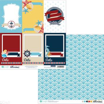 Papier dwustronny 30,5 x 30,5 cm - marine 08, 5 szt. (PYDU-009-P08)