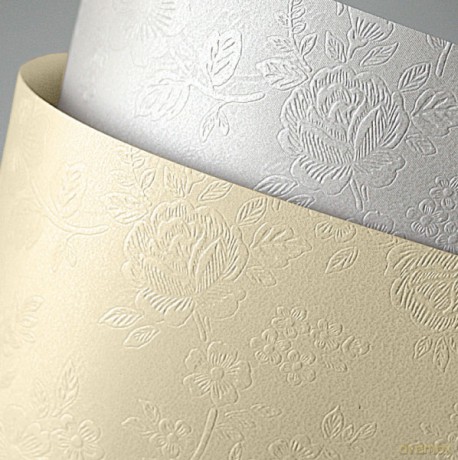 Papier ozdobny (wizytówkowy) floral krem 220g A"20
