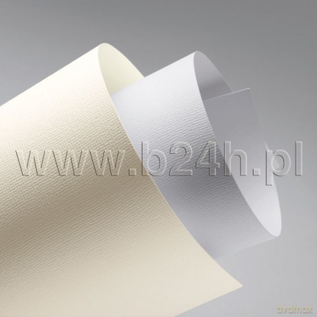 Papier ozdobny (wizytówkowy) Galeria Papieru len biały A4 230g