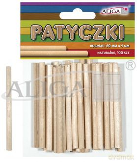 Patyczki kreatywne bezbarwne 100szt 60x4mm PK-0142