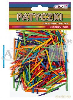 Patyczki kreatywne kolorowe 500szt 42x2x2mm PK-0173