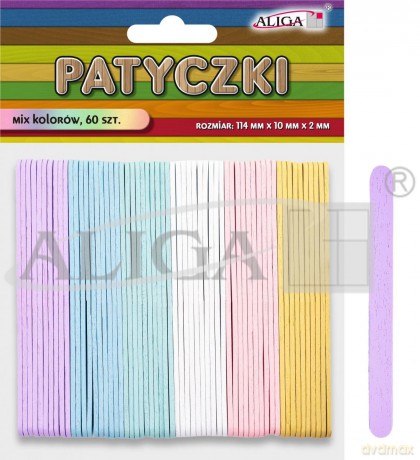 Patyczki kreatywne mix kolorów 60szt 114x10x2mm
PK-4901