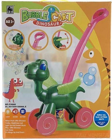 Pchacz Dinozaur puszczający bańki na baterie