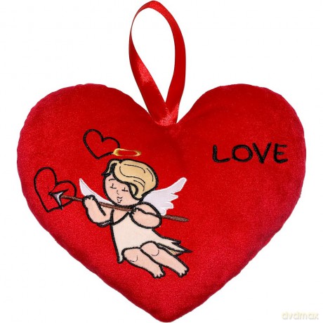 Poduszka serce z amorkiem 20cm (12497)
