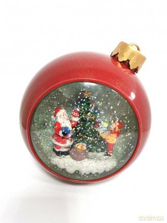 Pozytywka bombka bordo z LED średnica 16cm