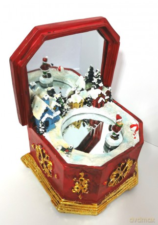 Pozytywka bordo z ceramiki mix 17x11x12cm
