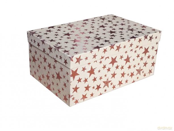 Pudełko 8x13,5cm gwiazdy duże różowe złoto