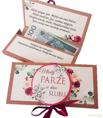 Pudełko na pieniądze Ślub, ręcznie robione, kartonowe mix