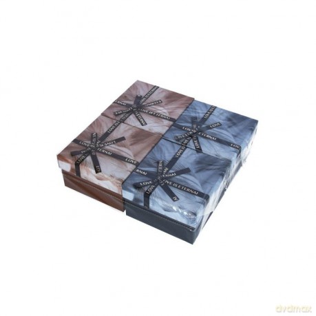 Pudełko ozdobne brązowe i szare w piórka 13x13x8cm 4szt