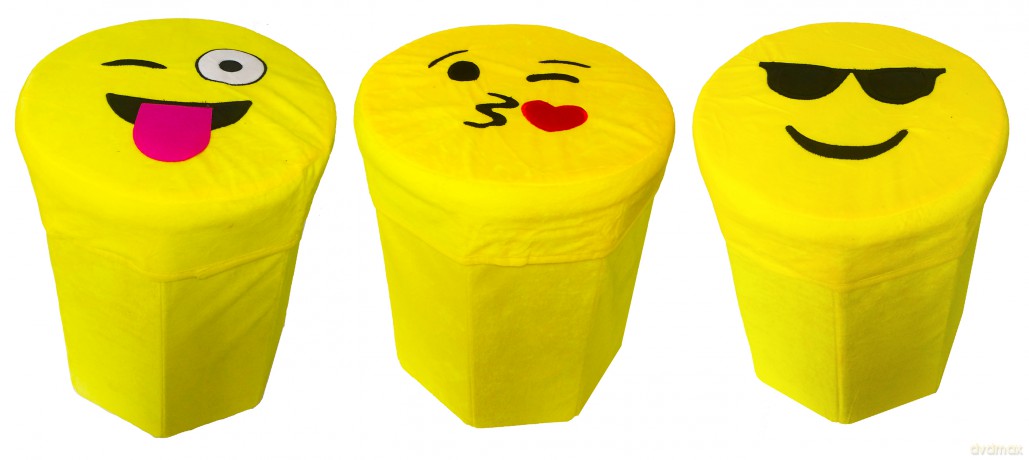Pufa Emoji okrągła z możliwością przechowywania