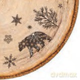 Serwetka BN Decor Round Forest stamps 32cm średnicy, 12szt./op. - serwetka okrągła