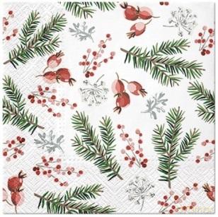 Serwetka BN Lunch Decor Christmas Berries 33x33 20szt./op.