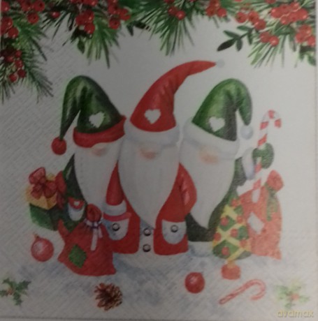 Serwetka BN Lunch Decor Christmas gnomes 33x33 20szt./op.