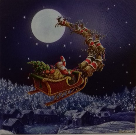 Serwetka BN Lunch Decor Christmas sleigh 33x33 20szt./op.