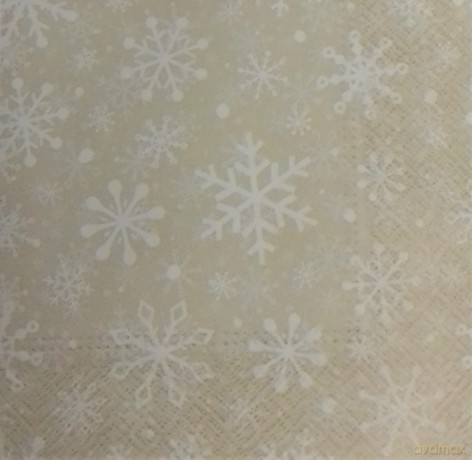 Serwetka BN Lunch Decor Christmas snowflakes beige 33x33 20szt./op.