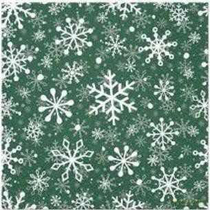 Serwetka BN Lunch Decor Christmas snowflakes green 33x33 20szt./op.
