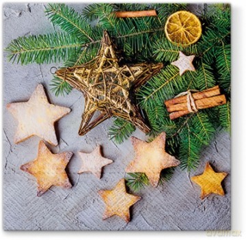 Serwetka BN Lunch Decor Cinnamon Stars 33x33 20szt./op.