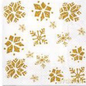 Serwetka BN Lunch Decor Glitter snowflakes gold 33x33 20szt./op.