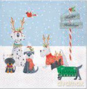 Serwetka BN Lunch Decor Holiday puppies 33x33 20szt./op.