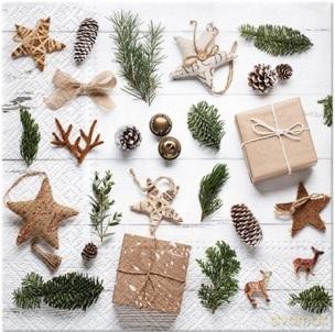Serwetka BN Lunch Decor Natural Christmas 33x33 20szt./op.
