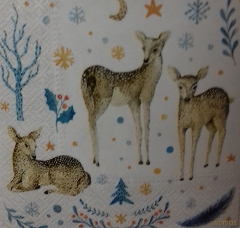 Serwetka BN Lunch Decor Reindeer family 33x33 20szt./op.