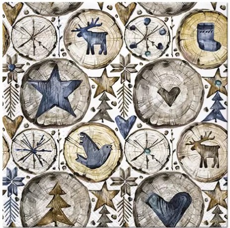 Serwetka BN Lunch Decor Wooden Stamps 33x33 20szt./op.