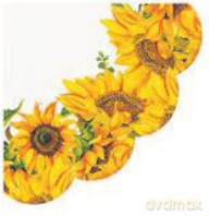 Serwetka Decor Round Dancing Sunflowers 32cm średnicy, 12szt./op. - serwetka okrągła