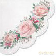 Serwetka Decor Round Gorgeous Roses 32cm średnicy, 12szt./op. - serwetka okrągła