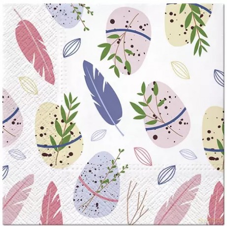 Serwetka Lunch Decor Easter Feather 33x33 20szt./op.