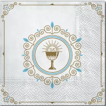 Serwetka Lunch Decor First Communion (light blue) 33x33 20szt./op.