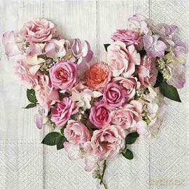 Serwetka Lunch Decor Rose Heart 33x33 20szt./op.