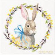 Serwetka Lunch Decor Wielkanoc Rabbit with Catkins 33x33 20szt./op.