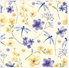 Serwetka Lunch Floral Wallpaper with Dragonflies SDWI009001