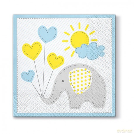 Serwetka SDL064605 Cute Elephant light blue