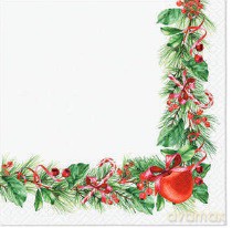 Serwetki BN Lunch Tete a Tete Christmas branches decor 33x33 20szt./op.