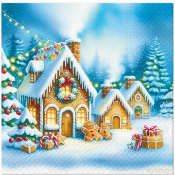 Serwetki BN Lunch Tete a Tete Christmas lights village 33x33 20szt./op.