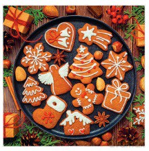 Serwetki BN Lunch Tete a Tete Gingerbread icing decorated 33x33 20szt./op.